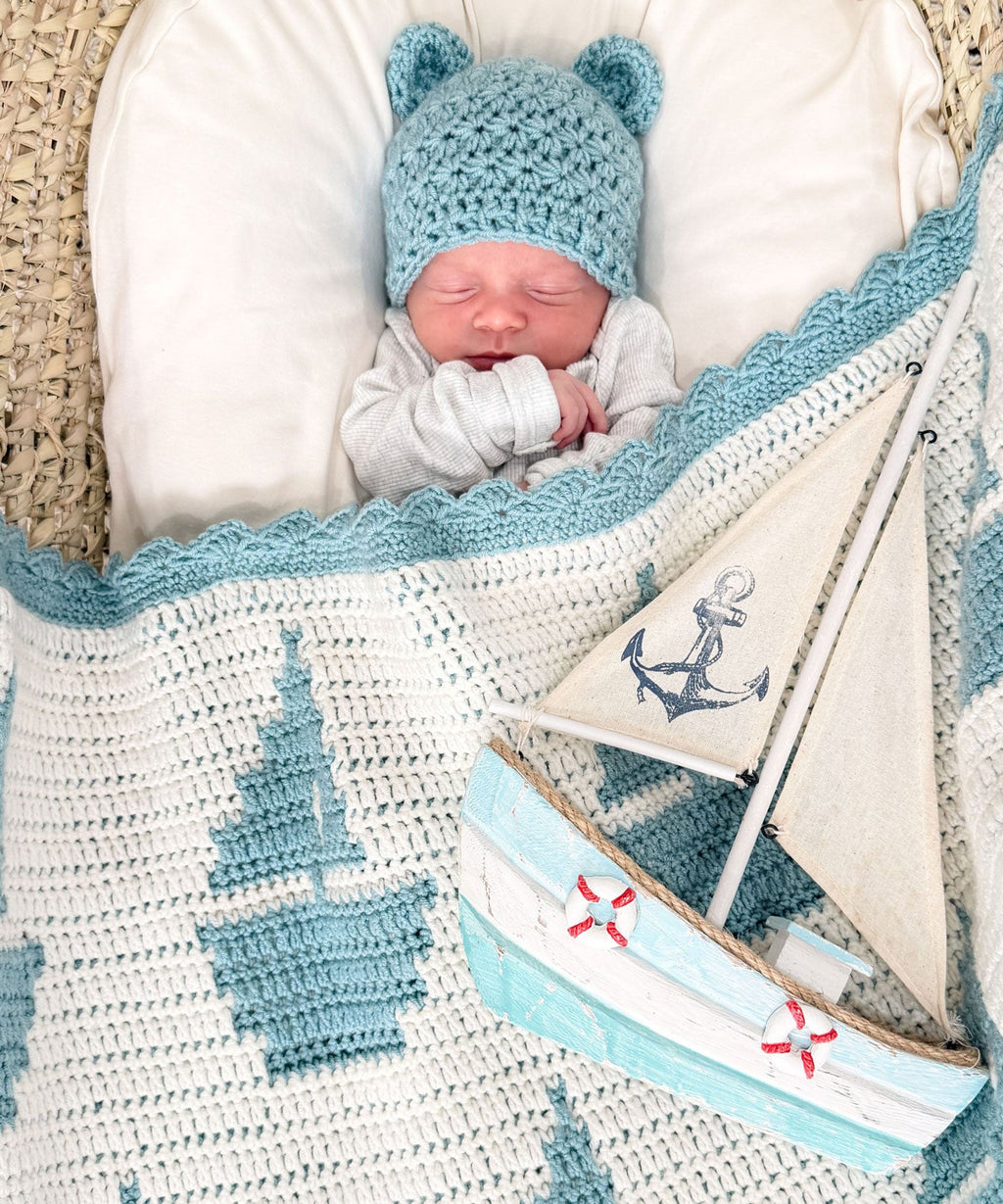 Sailboat Mosaic Baby Blanket
