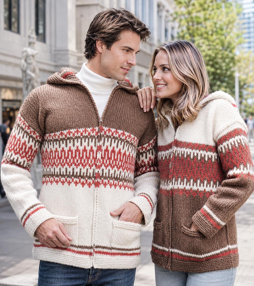 His and Her Hooded Cardigan Pattern