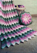 Crocheted or Knitted Ripple Afghan and Pillow Pattern