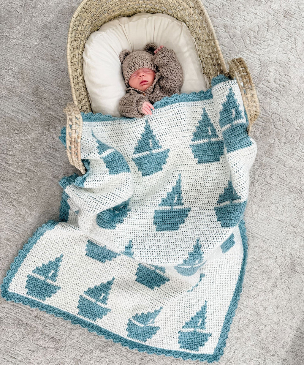 Sailboat Mosaic Baby Blanket