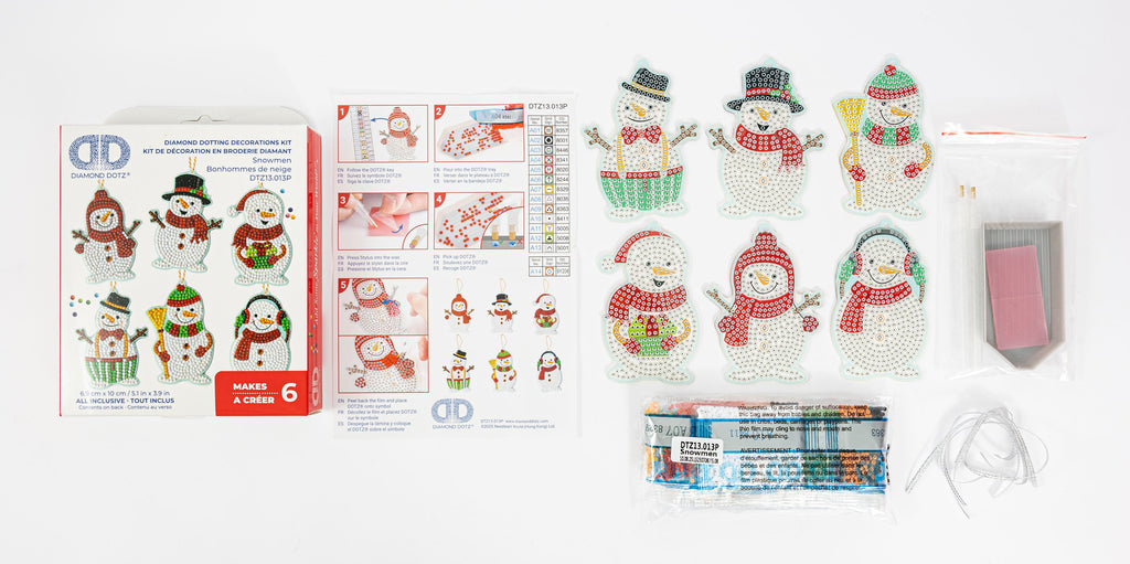 Snowman Ornaments Diamond Dotz Kit