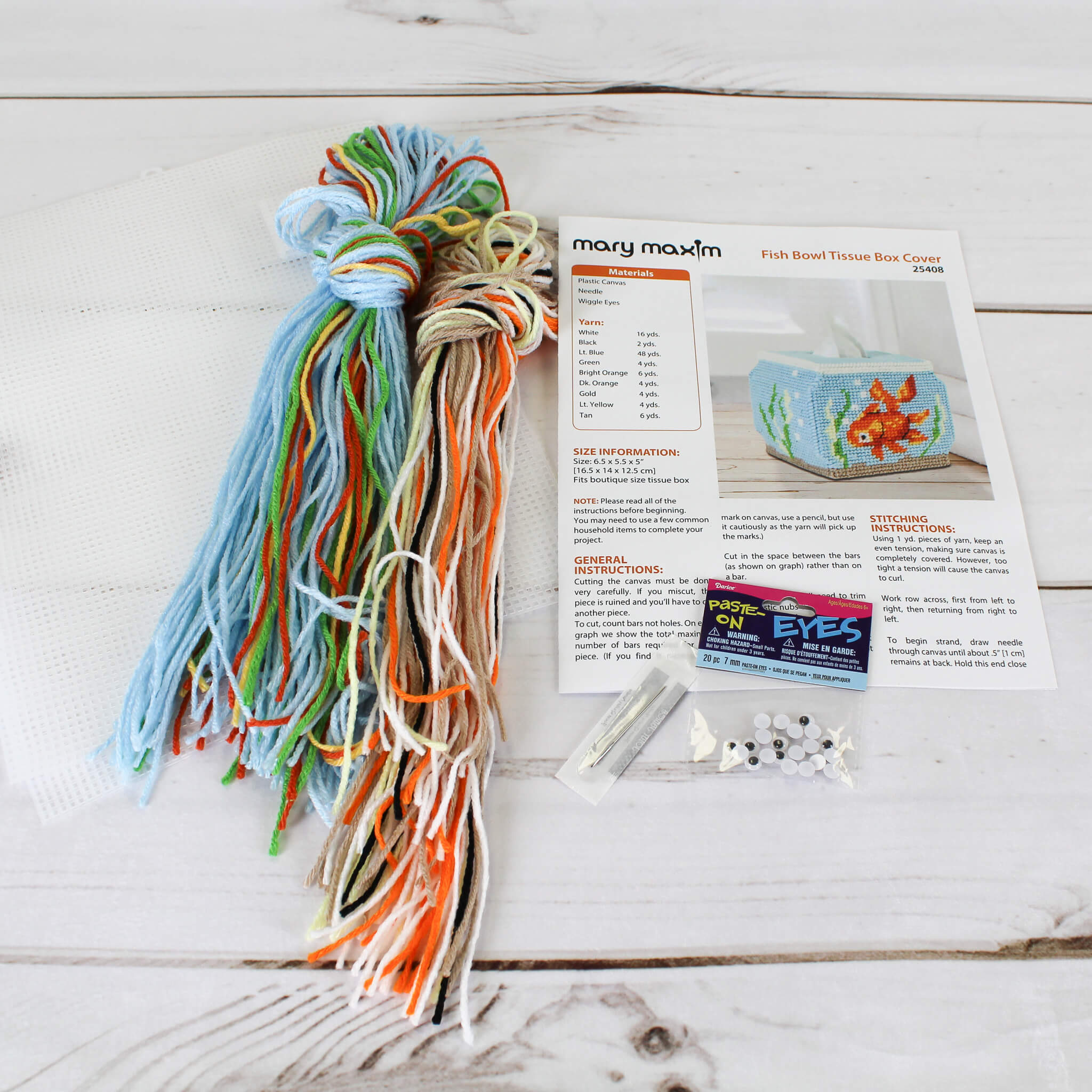 Fish Bowl Tissue Box Cover Plastic Canvas Kit