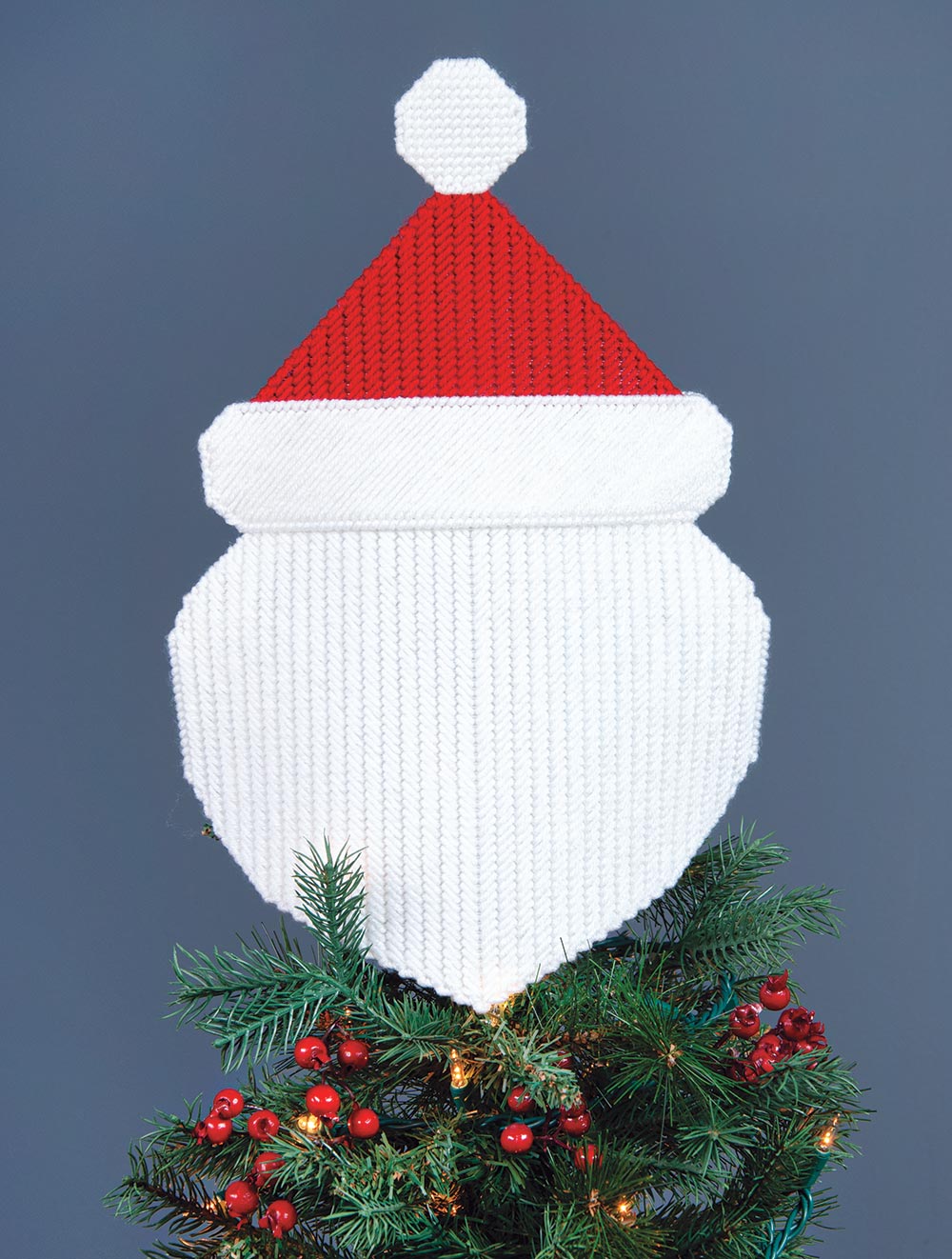 Santa Plastic Canvas Tree Topper