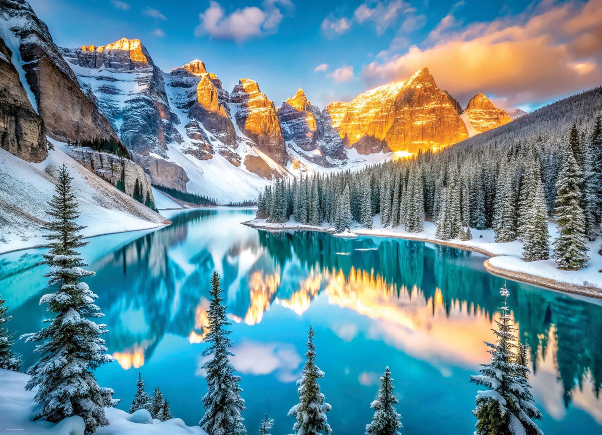 Lake Moraine in Winter Jigsaw Puzzle