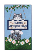 Wipe Your Paws Plastic Canvas Wall Hanging