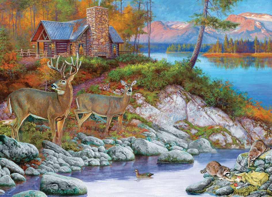 Cabin Visitors Jigsaw Puzzle