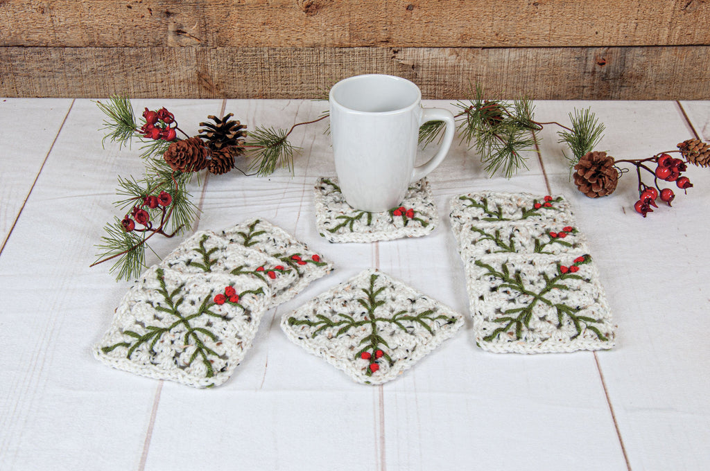 Tweed Holly Berry Coasters