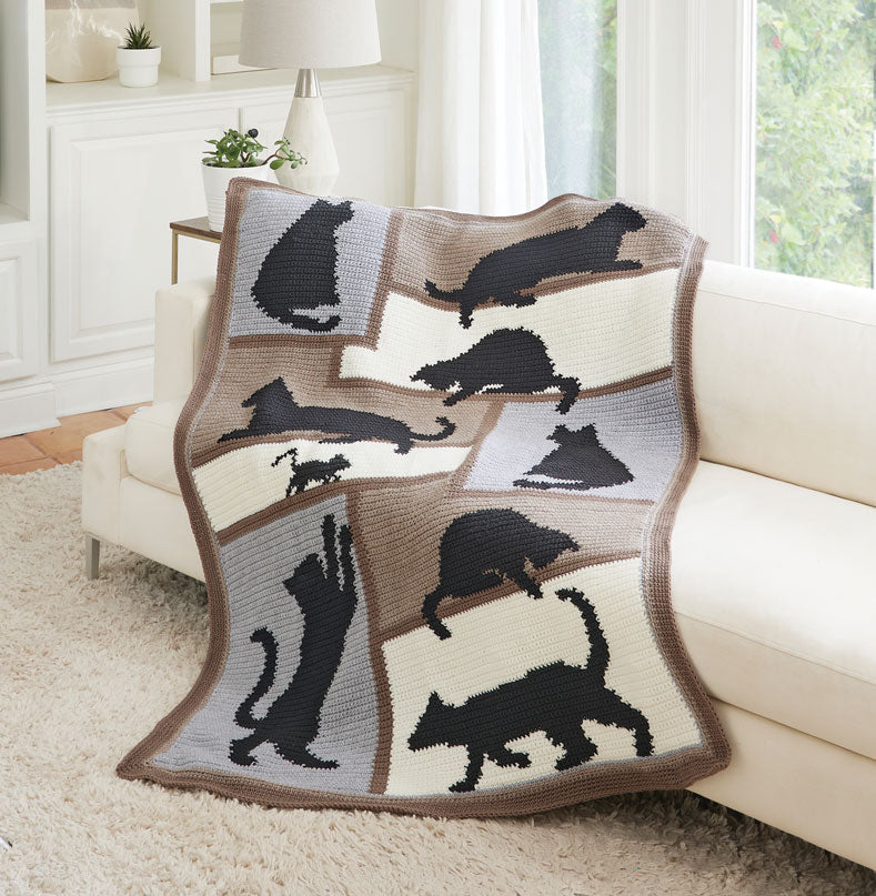 Cat Silhouettes Afghan