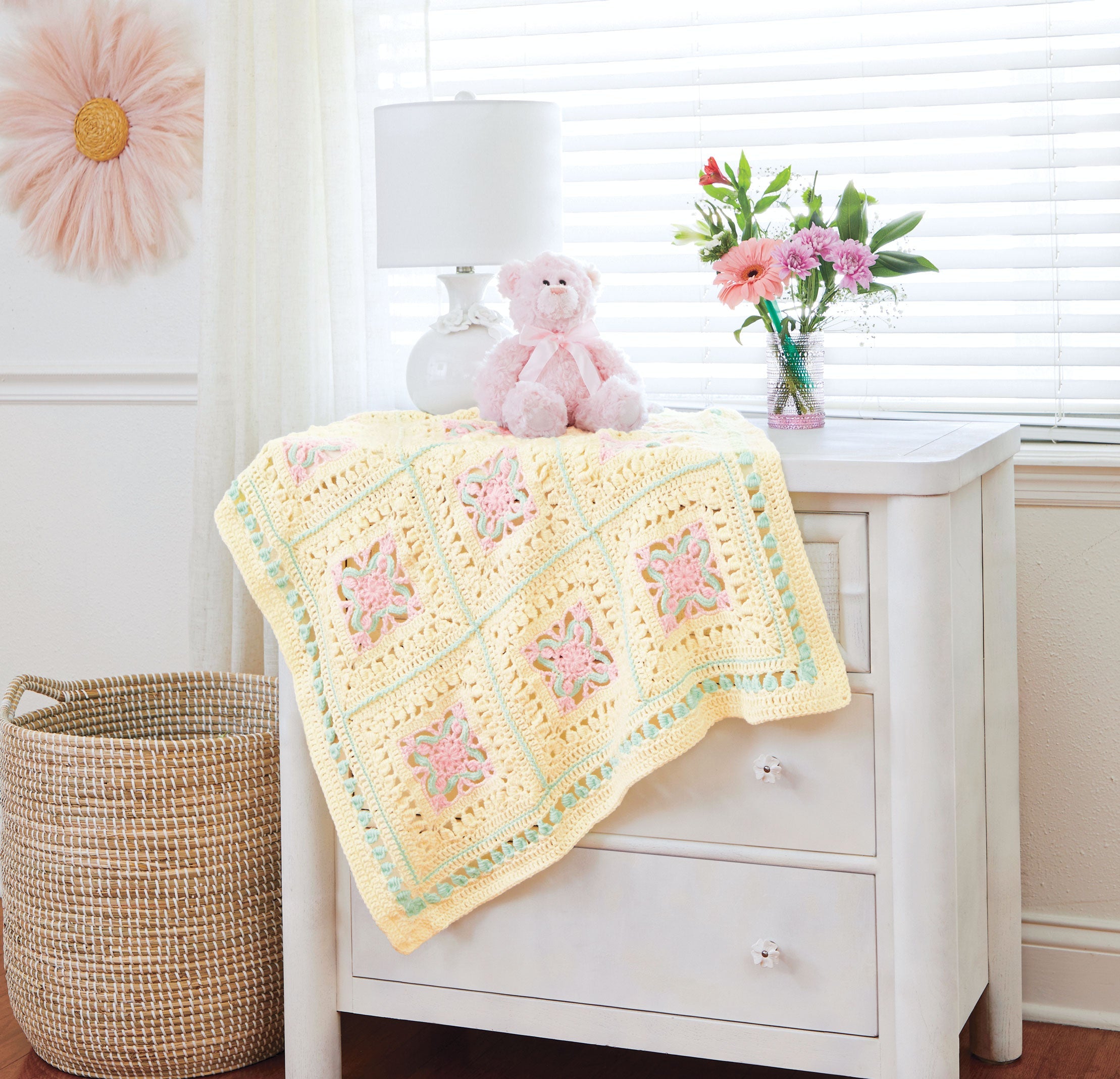 Tiled Flowers Crochet Baby Blanket