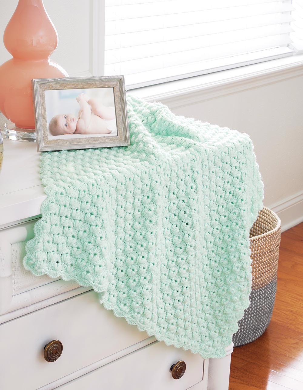 Puffs and Shells Crochet Baby Blanket