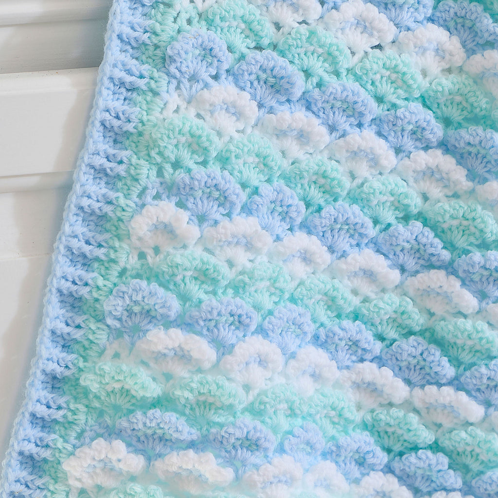 Picot Shells Baby Blanket & Jacket Set